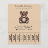 Teddy Bear - Babysitter Scheur Off Strips Flyer (Voorkant)