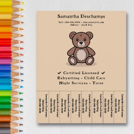 Teddy Bear - Babysitter Scheur Off Strips Flyer