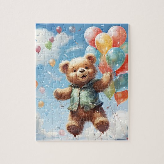 Teddy Bear ballon avontuur puzzel (Verticaal)