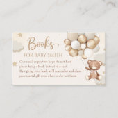 Teddy Bear Ballon Baby shower Book Request Informatiekaartje (Voorkant)