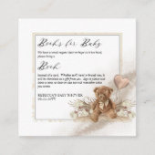 Teddy Bear Ballon Baby shower Book Request Informatiekaartje (Voorkant)