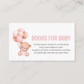 Teddy Bear Ballon Baby shower Book Request Informatiekaartje (Voorkant)