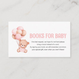 Teddy Bear Ballon Baby shower Book Request Informatiekaartje