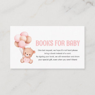 Teddy Bear Ballon Baby shower Book Request Informatiekaartje