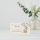 Teddy Bear Ballon Baby shower Book Request Informatiekaartje (Staand voorkant)