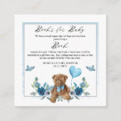 Teddy Bear Ballon Baby shower Book Request Informatiekaartje (Voorkant)