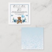 Teddy Bear Ballon Baby shower Book Request Informatiekaartje (Voorkant / Achterkant)