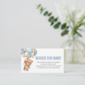 Teddy Bear Ballon Baby shower Book Request Informatiekaartje (Staand voorkant)