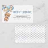 Teddy Bear Ballon Baby shower Book Request Informatiekaartje (Voorkant / Achterkant)