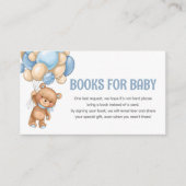 Teddy Bear Ballon Baby shower Book Request Informatiekaartje (Voorkant)