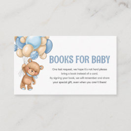 Teddy Bear Ballon Baby shower Book Request Informatiekaartje