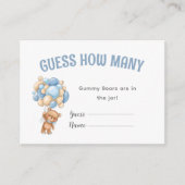 Teddy Bear ballon Baby shower spel Informatiekaartje (Voorkant)