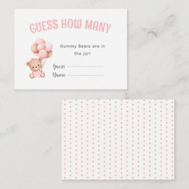 Teddy Bear ballon Baby shower spel Informatiekaartje