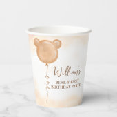 Teddy Bear ballon Beary eerste verjaardagsfeestje Papieren Bekers (Achterkant)