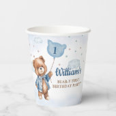 Teddy Bear ballon Beary eerste verjaardagsfeestje Papieren Bekers (Achterkant)