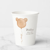 Teddy Bear ballon Beary eerste verjaardagsfeestje Papieren Bekers (Achterkant)