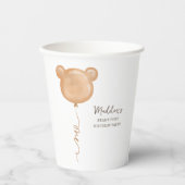 Teddy Bear ballon Beary eerste verjaardagsfeestje Papieren Bekers (Voorkant)