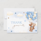 Teddy Bear Ballon Blauw Dank u Kaarten (Voorkant)