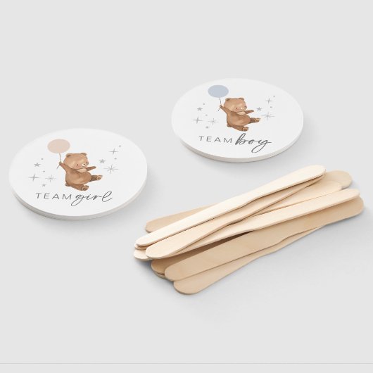 Teddy Bear ballon Geslacht Onthullen - Stemfan Handwaaier (Niet-gemonteerd)