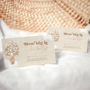 Teddy Bear Ballon Hoe groot is mama's buik Informatiekaartje