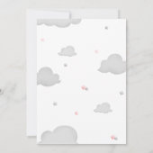 Teddy Bear Ballon Pink Barly Wake Baby shower Kaart (Achterkant)