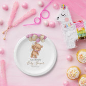 Teddy Bear Ballon PINK Paper Borden Papieren Bordje (Feest)