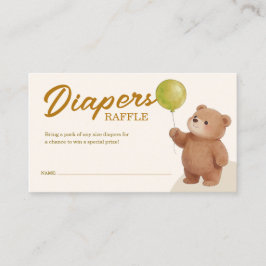 Teddy Bear Ballonnen Baby Shower Luier Raffle Informatiekaartje