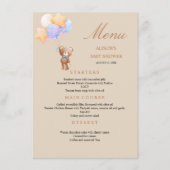 Teddy Bear Ballonnen Baby Shower Menu (Voorkant)