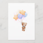 Teddy Bear Ballonnen Baby Shower Menu (Achterkant)