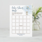 Teddy Bear ballonnen Barly Wachten Baby shower Bin Kaart (Staand voorkant)