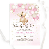 Teddy Bear Ballonnen Barly Wachten Meisje Baby sho Kaart
