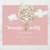 Teddy Bear Ballonnen Barly Wachten Meisje Baby sho Sparkling Wijnetiket (Enkel label)