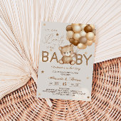 Teddy Bear ballonnen Barly Wait Boho Baby shower Kaart