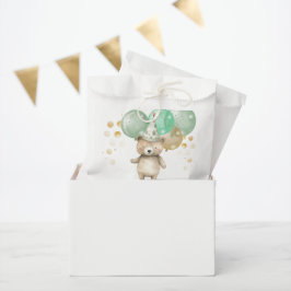 Teddy Bear Ballonnen Groen Goud Baby shower Bedankzakje