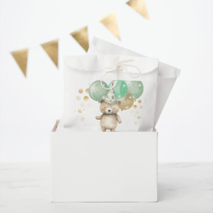 Teddy Bear Ballonnen Groen Goud Baby shower Bedankzakje