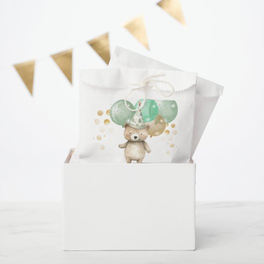 Teddy Bear Ballonnen Groen Goud Baby shower Bedankzakje (Feest)