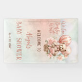 Teddy Bear Ballonnen Meisje Barly Wachten Baby sho Spandoek (Horizontaal)