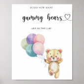 Teddy Bear ballonnen - raad hoeveel gummy beren Poster (Voorkant)