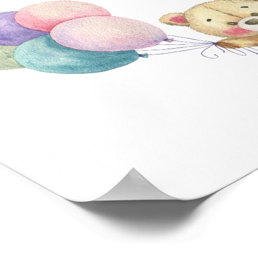 Teddy Bear ballonnen - raad hoeveel snoepjes Poster (Hoek)