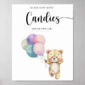 Teddy Bear ballonnen - raad hoeveel snoepjes Poster (Voorkant)