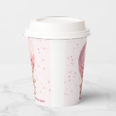 Teddy Bear Ballonnen Roze Verjaardag Papieren Cups Papieren Bekers (Links)