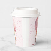 Teddy Bear Ballonnen Roze Verjaardag Papieren Cups Papieren Bekers (Rechts)