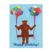Teddy Bear Ballonnen Swing Happy Birthday Briefkaa