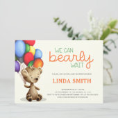 Teddy Bear ballonnen We kunnen bijna wachten op Ba Kaart (Staand voorkant)