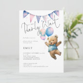 Teddy Bear ballonnen We kunnen bijna wachten op Ba Kaart (Staand voorkant)