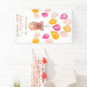 Teddy Bear Balloon Baby Girl Baby shower Spandoek (Insitu)
