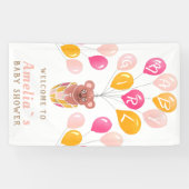 Teddy Bear Balloon Baby Girl Baby shower Spandoek (Horizontaal)