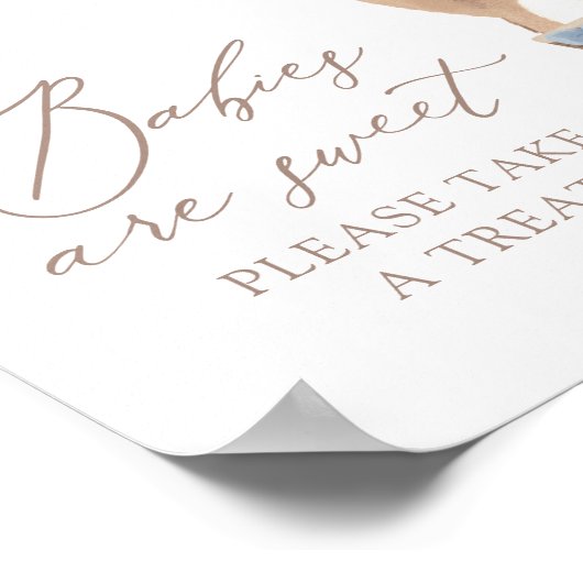 Teddy Bear Balloon Baby shower Baby's zijn zoet Poster (Hoek)