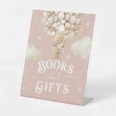 Teddy Bear Balloon Baby shower boek Reclamebord Met Voetstuk (Voorkant)