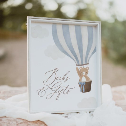 Teddy Bear Balloon Baby shower Boeken en geschenke Poster